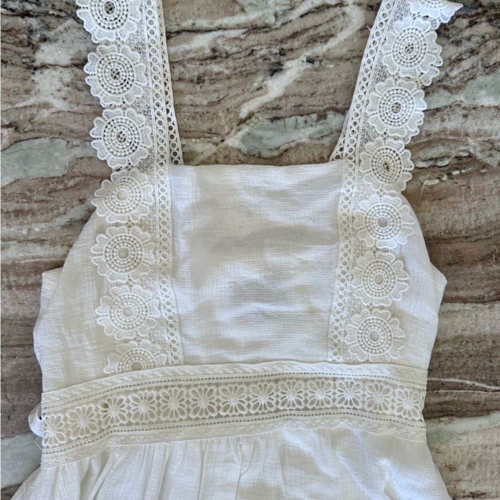 NWT White Lace Trimmed Dress